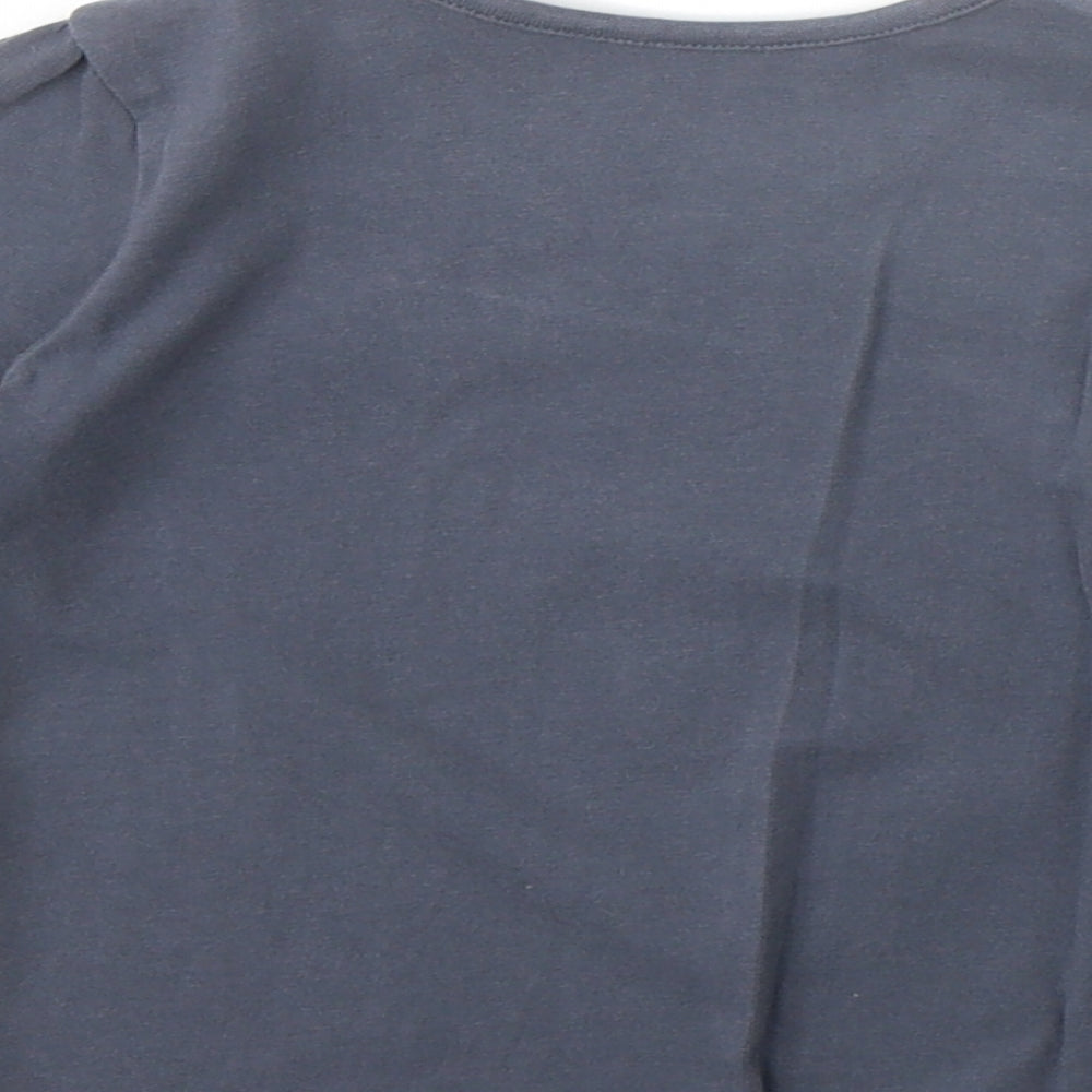 George Girls Blue 100% Cotton Pullover T-Shirt Size 18-24 Months Boat Neck Pullover - Quote