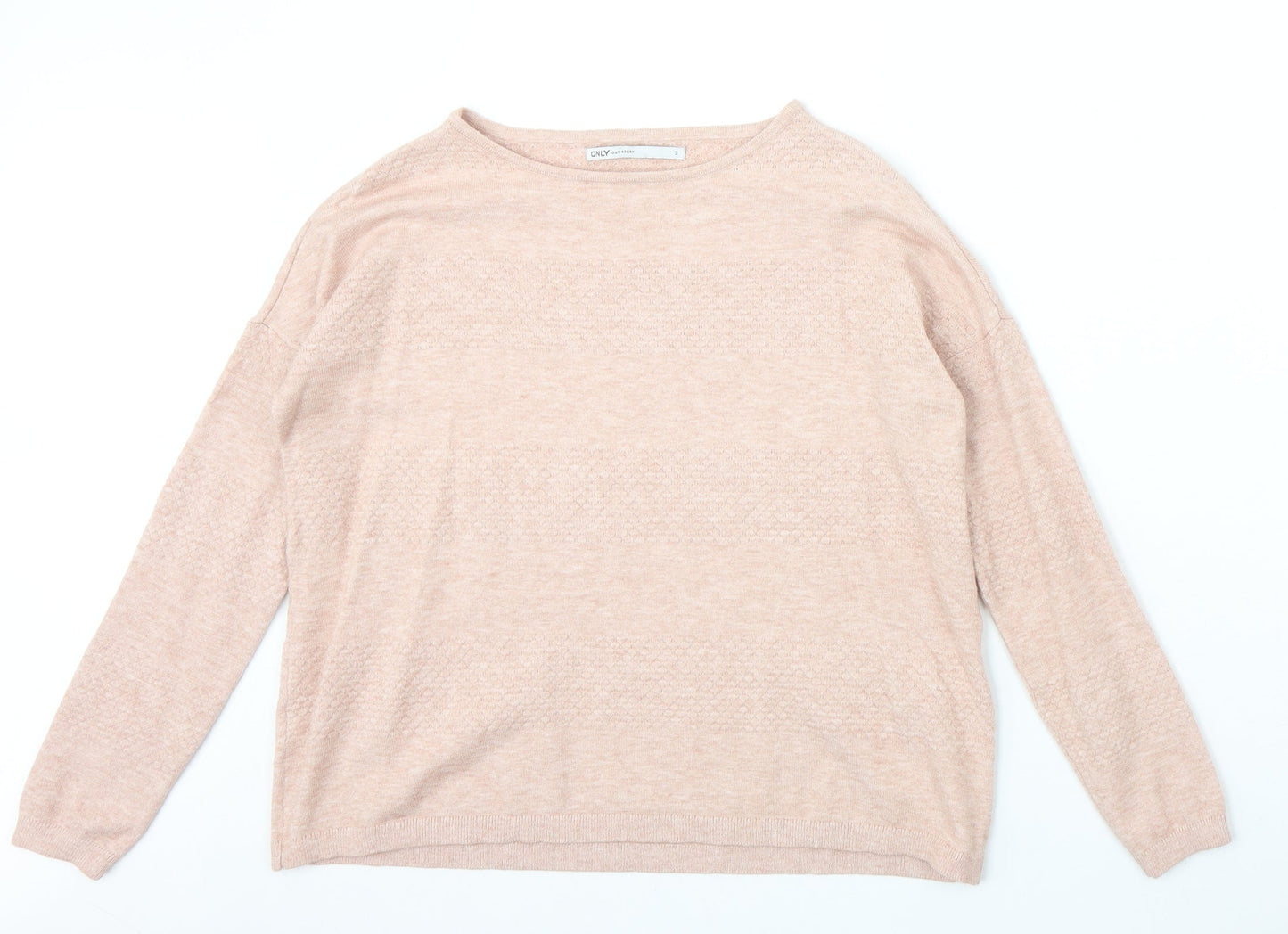 Only Our Story Womens Pink Round Neck Viscose Pullover Jumper Size S