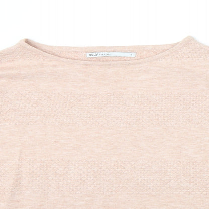 Only Our Story Womens Pink Round Neck Viscose Pullover Jumper Size S