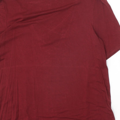 Womens UK Size 8 Topshop Red Basic T-Shirt