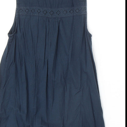 Jack Wills Womens Blue 100% Cotton Basic Tank Size S Scoop Neck