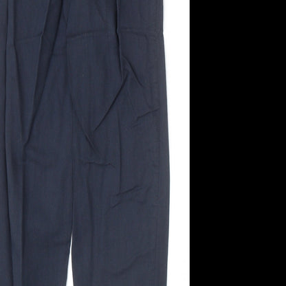 River Island Womens Blue Cotton Trousers Size 6 Regular Zip