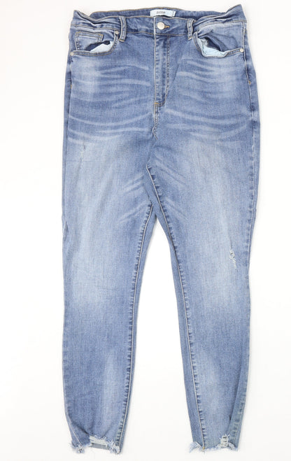 Womens UK Size 34 in JustFab Regular Fit Straight Blue Jeans
