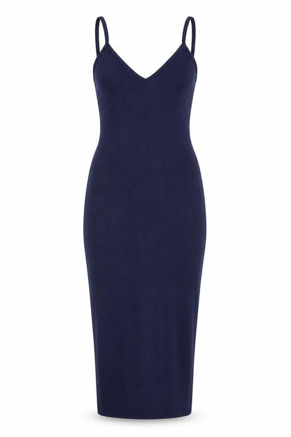 PRETTYLITTLETHING Womens Blue Polyester Bodycon Size 4 V-Neck Pullover - Ribbed