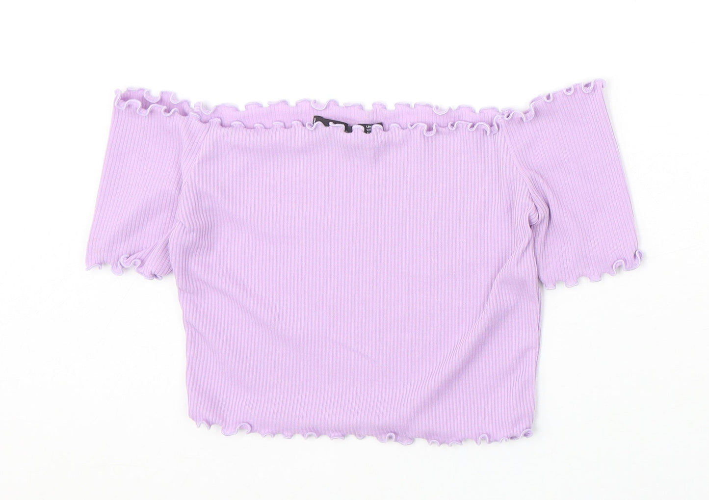 Womens UK Size 6 PRETTYLITTLETHING Purple Cropped T-Shirt