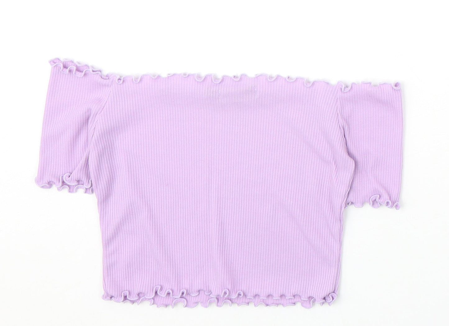 Womens UK Size 6 PRETTYLITTLETHING Purple Cropped T-Shirt