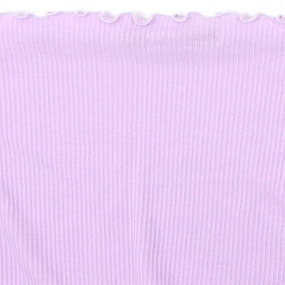 Womens UK Size 6 PRETTYLITTLETHING Purple Cropped T-Shirt