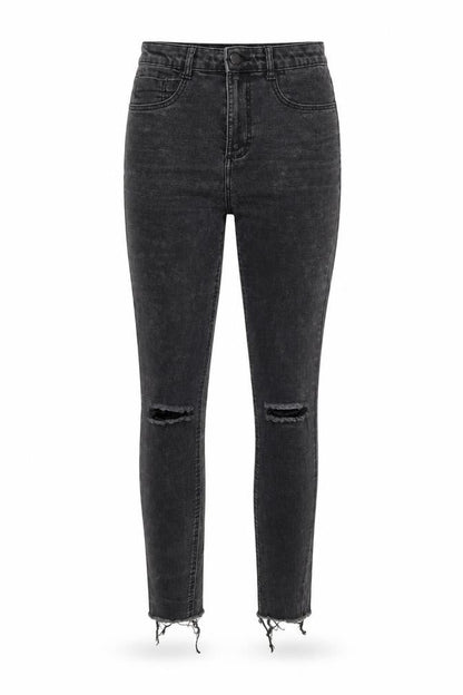 Zara Womens Black Cotton Skinny Jeans Size 8 Regular Zip