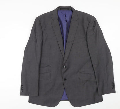 Autograph Mens Grey Wool Jacket Suit Jacket Size 44 Regular