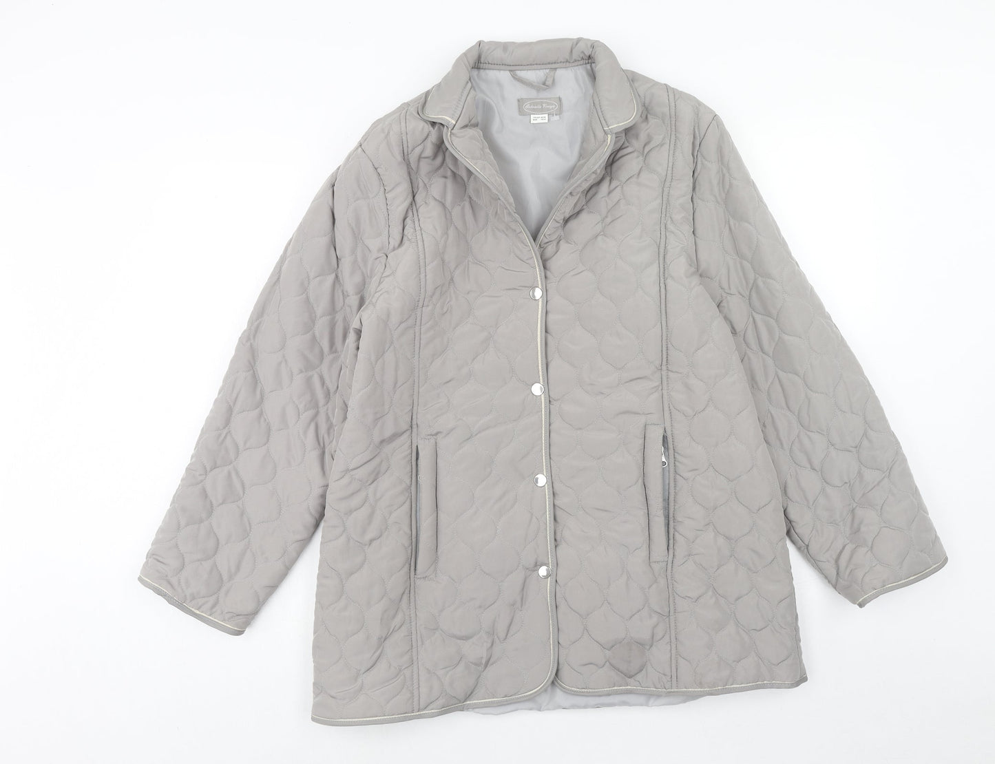 Womens UK Size 10 Gabrielle Vicenza Grey Quilted Coat
