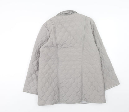 Womens UK Size 10 Gabrielle Vicenza Grey Quilted Coat