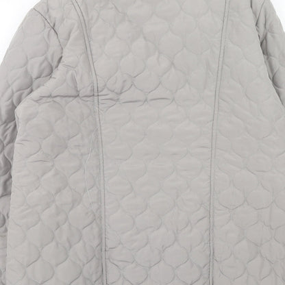 Womens UK Size 10 Gabrielle Vicenza Grey Quilted Coat
