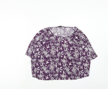 Womens UK Size 12 New Look Purple Cropped T-Shirt