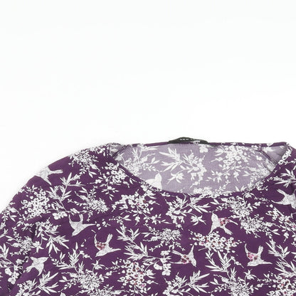 Womens UK Size 12 New Look Purple Cropped T-Shirt