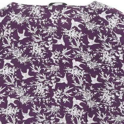 Womens UK Size 12 New Look Purple Cropped T-Shirt