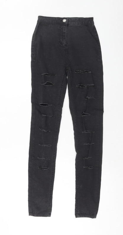 PARISIAN SIGNATURE Womens Black Cotton Skinny Jeans Size 4 Regular Zip
