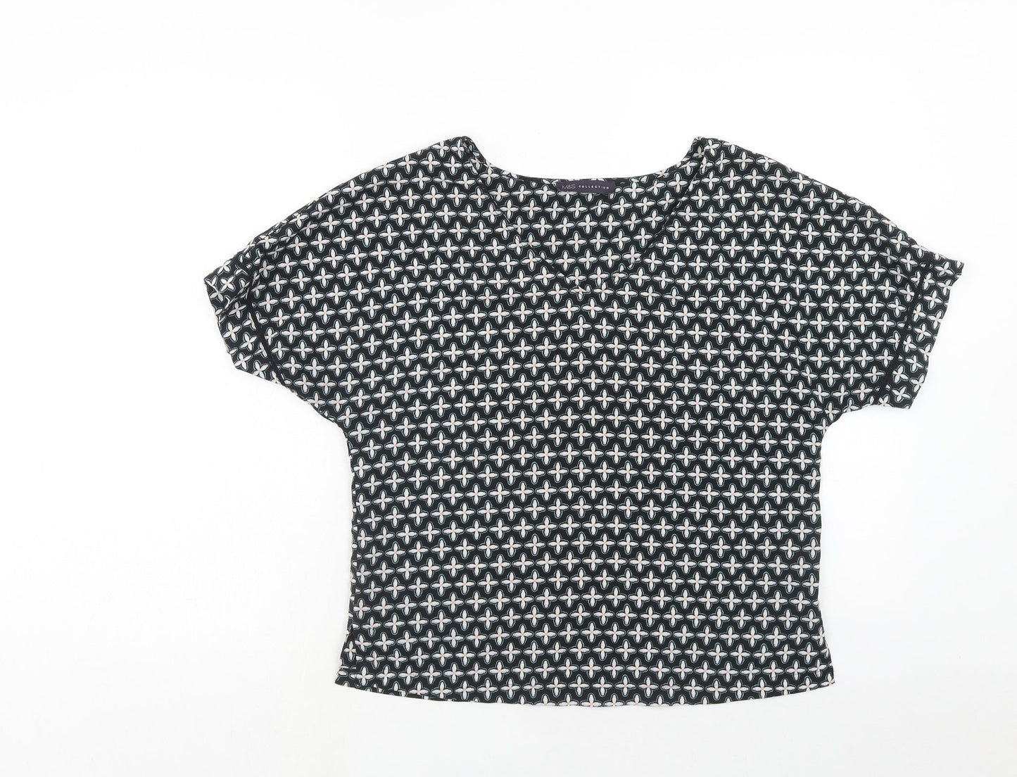 Womens UK Size 10 Marks and Spencer Black Basic Blouse