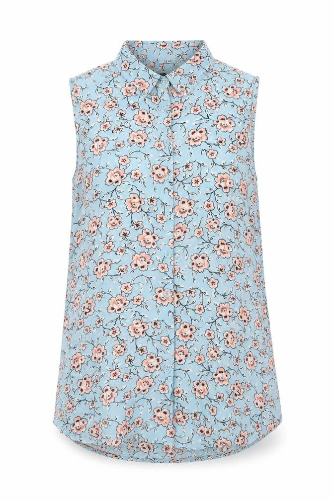 Womens UK Size 6 New Look Blue Basic Button-Up
