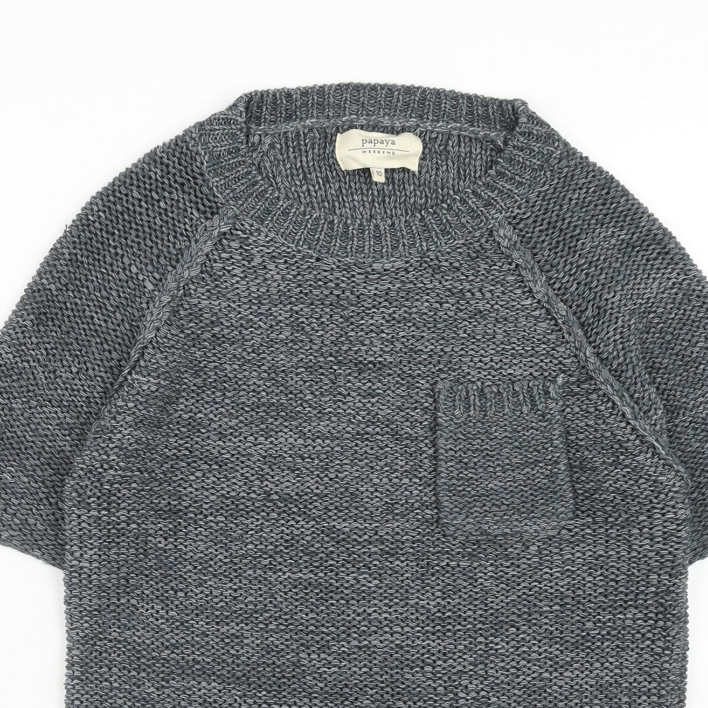 Womens UK Size 10 Papaya Blue Pullover Jumper