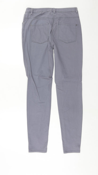 H&M Womens Grey Cotton Skinny Jeans Size 10 Regular Zip