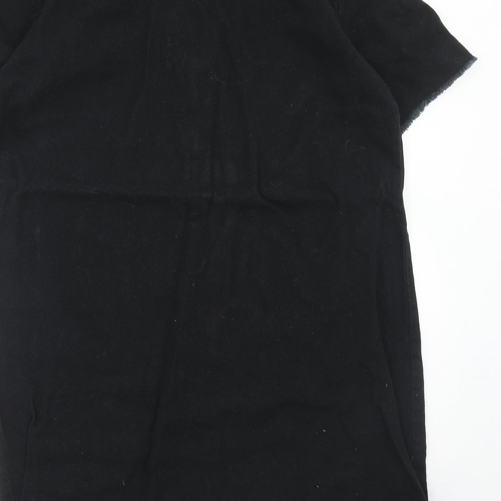 Lily Loves Womens Black Cotton Shift Size 8 V-Neck Lace Up
