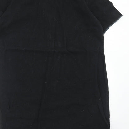 Lily Loves Womens Black Cotton Shift Size 8 V-Neck Lace Up