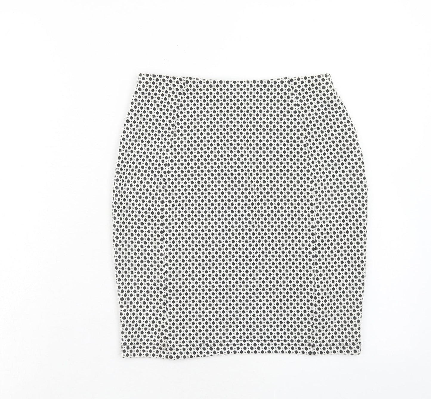 Papaya Womens White Geometric Polyester Straight & Pencil Skirt Size 8