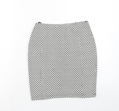 Papaya Womens White Geometric Polyester Straight & Pencil Skirt Size 8