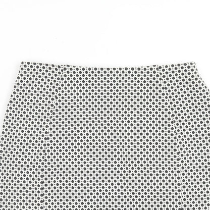 Papaya Womens White Geometric Polyester Straight & Pencil Skirt Size 8