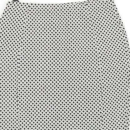 Papaya Womens White Geometric Polyester Straight & Pencil Skirt Size 8