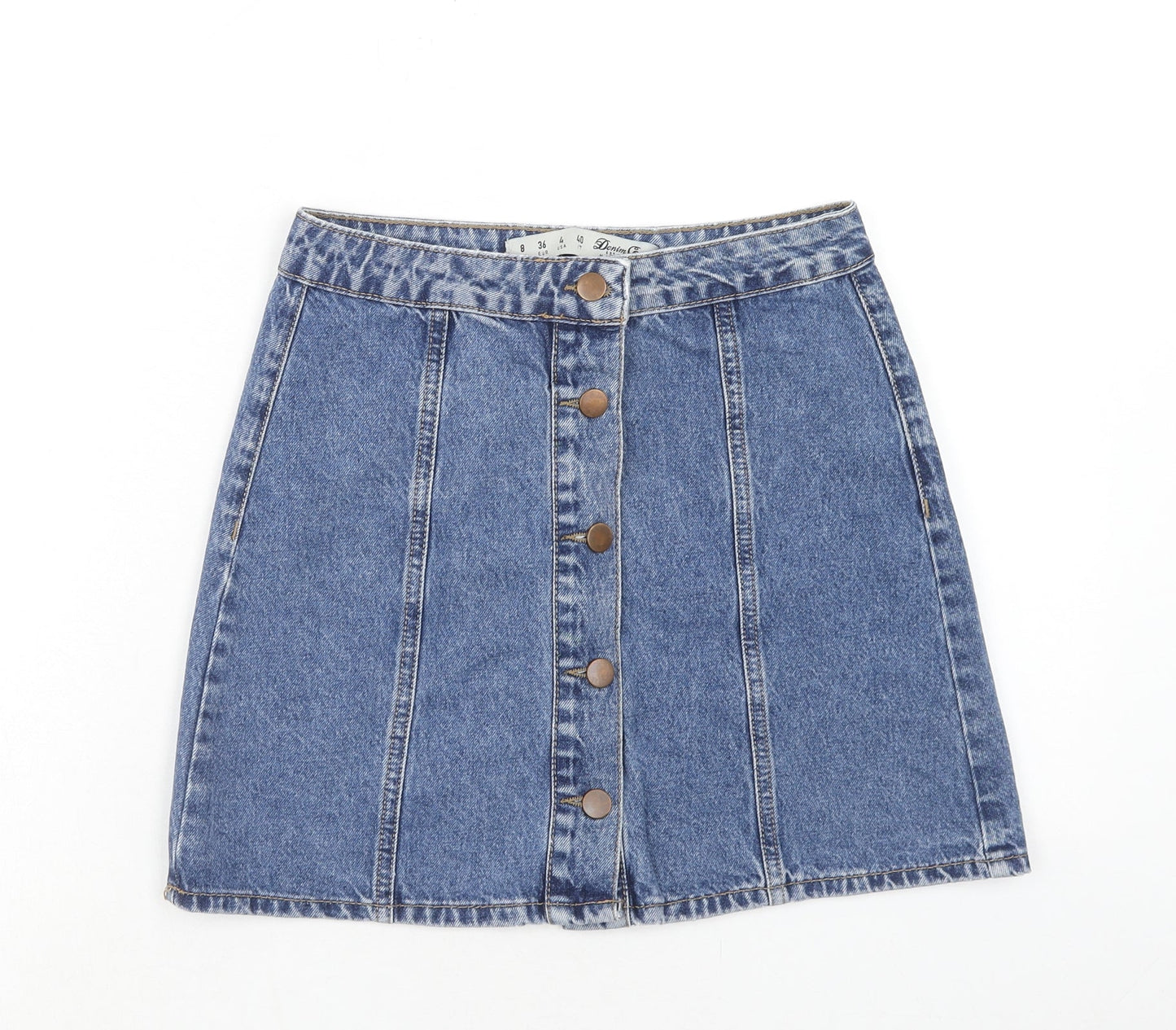 Womens UK Size 8 Denim & Co. A-Line Denim Skirt