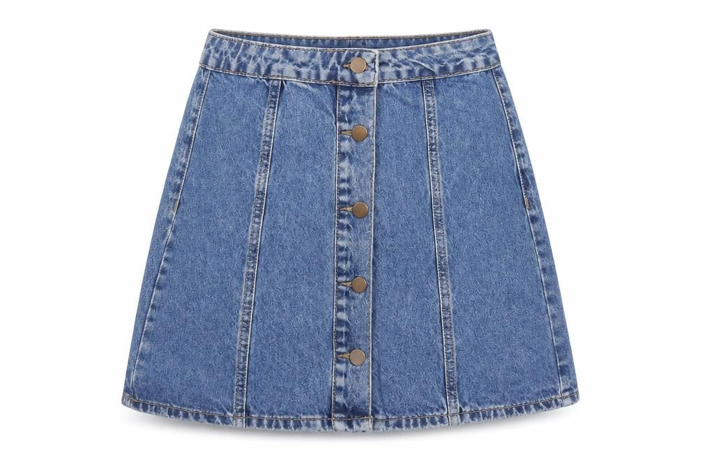 Womens UK Size 8 Denim & Co. A-Line Denim Skirt