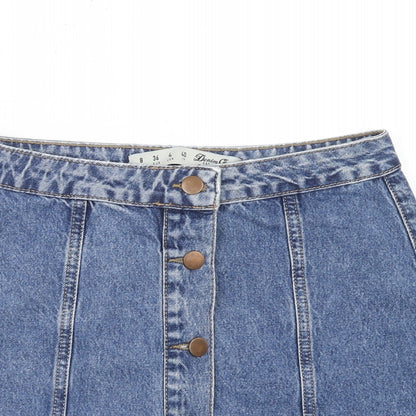 Womens UK Size 8 Denim & Co. A-Line Denim Skirt