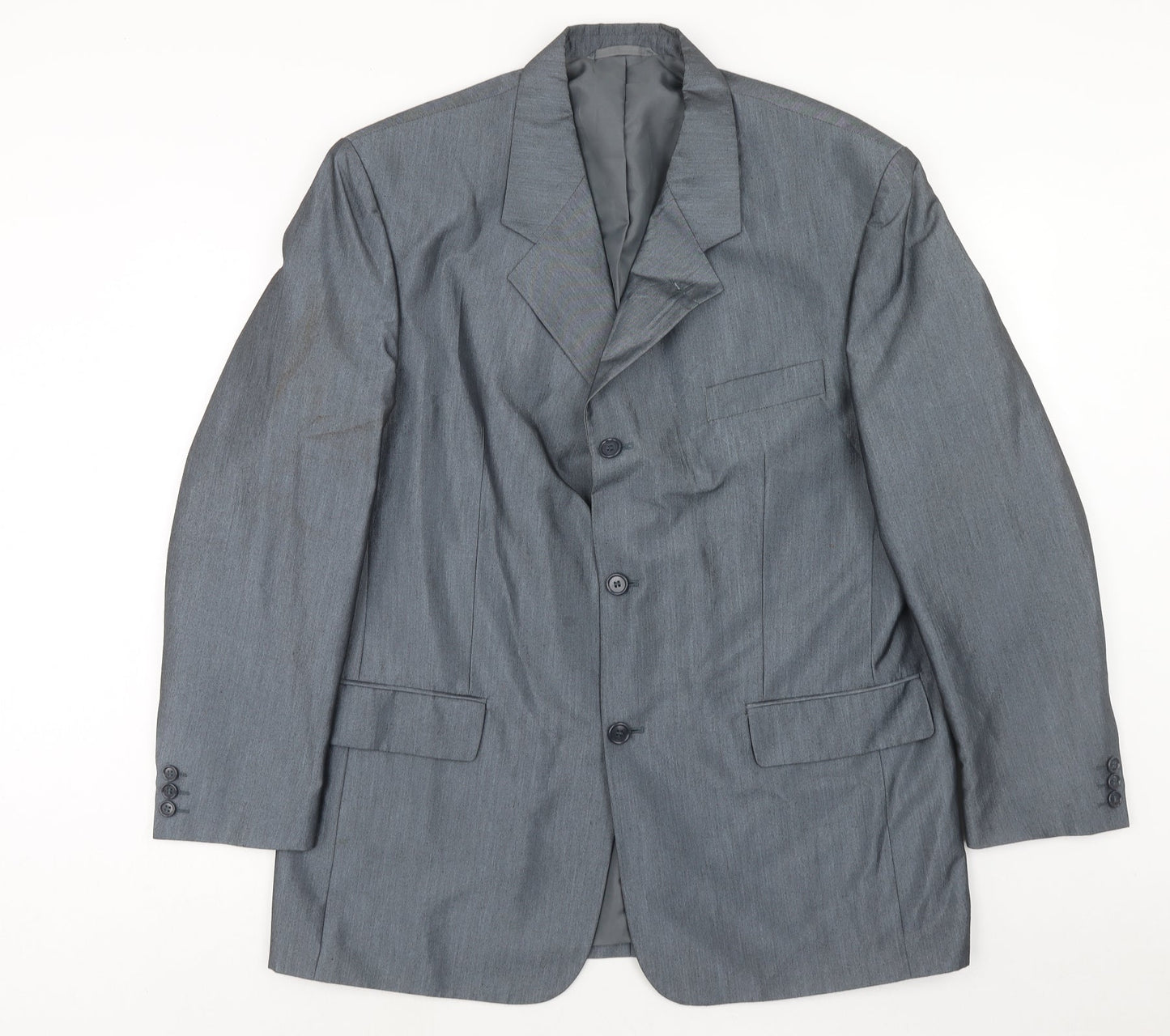 ALS Mens Blue Polyester Jacket Blazer Size 44 Regular