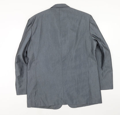 ALS Mens Blue Polyester Jacket Blazer Size 44 Regular
