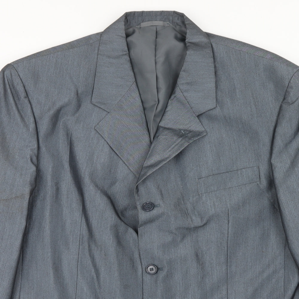 ALS Mens Blue Polyester Jacket Blazer Size 44 Regular