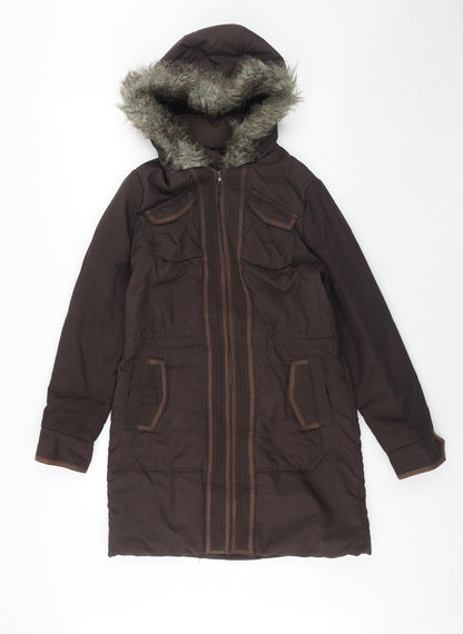Womens UK Size 8 NEXT Brown Parka Coat
