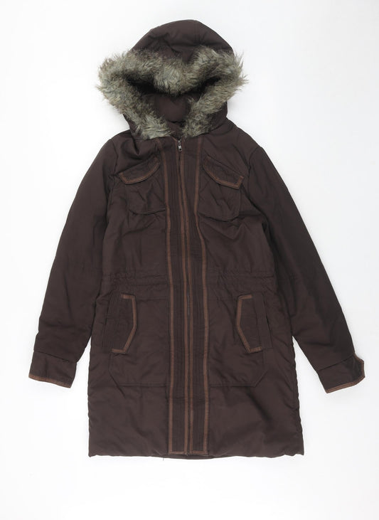 Womens UK Size 8 NEXT Brown Parka Coat