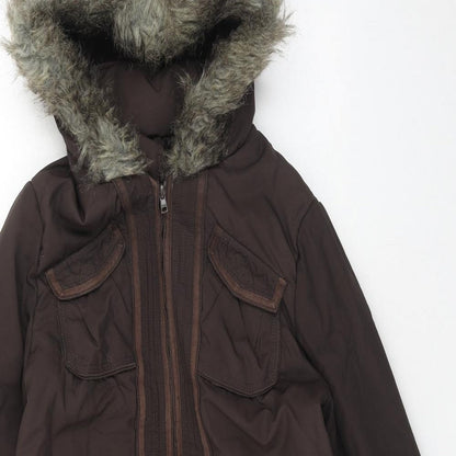 Womens UK Size 8 NEXT Brown Parka Coat