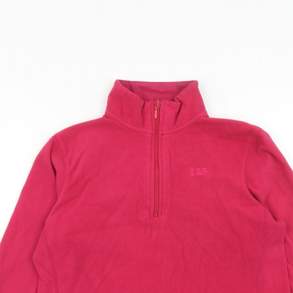 Gap Womens Pink Polyester Pullover Sweatshirt Size M Zip