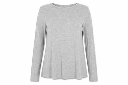 Boohoo Womens Grey Polyester Basic T-Shirt Size 6 Round Neck