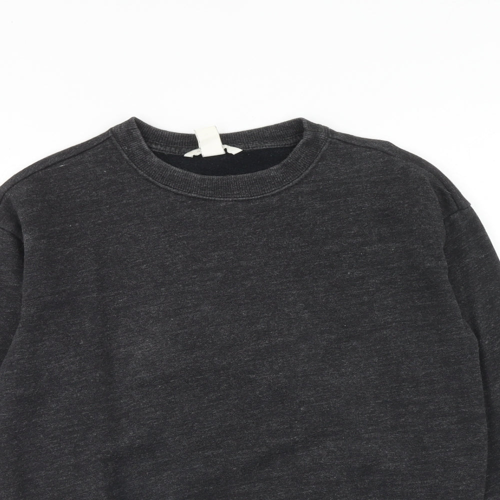 H&M Womens Grey Cotton Pullover Sweatshirt Size XS Pullover