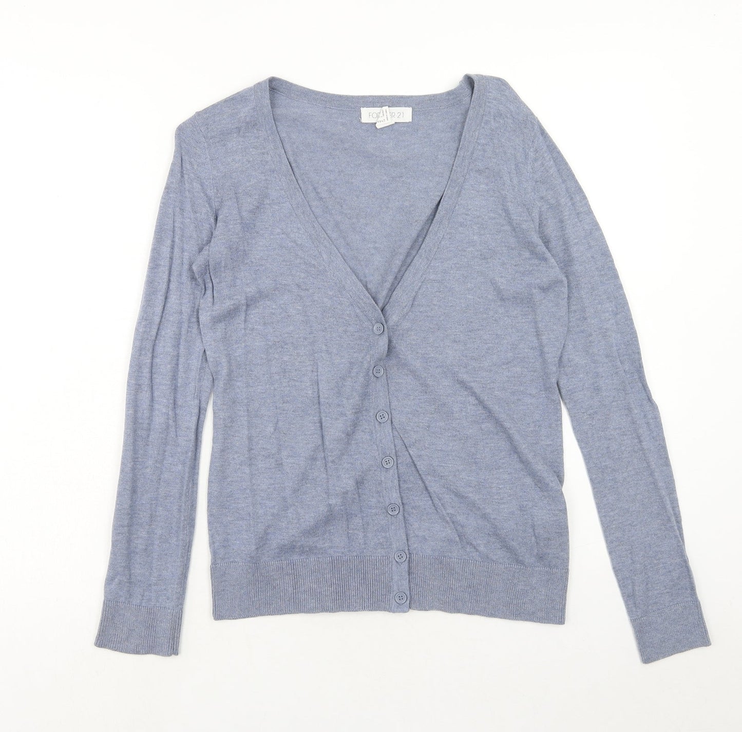 Womens UK Size S FOREVER 21 Blue Cardigan Jumper