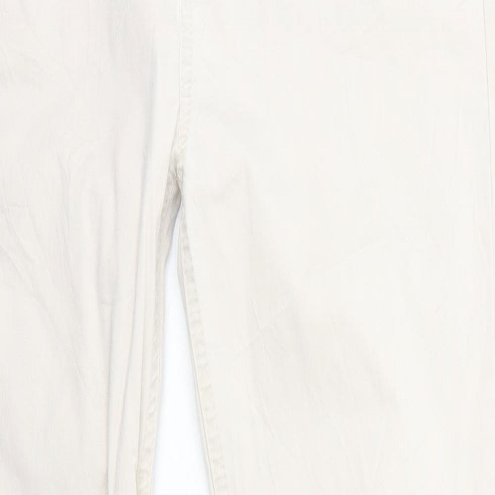 House of Lola Womens Ivory Cotton Skinny Jeans Size M Regular Zip