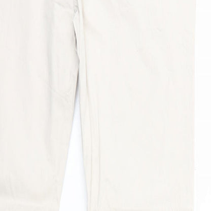 House of Lola Womens Ivory Cotton Skinny Jeans Size M Regular Zip