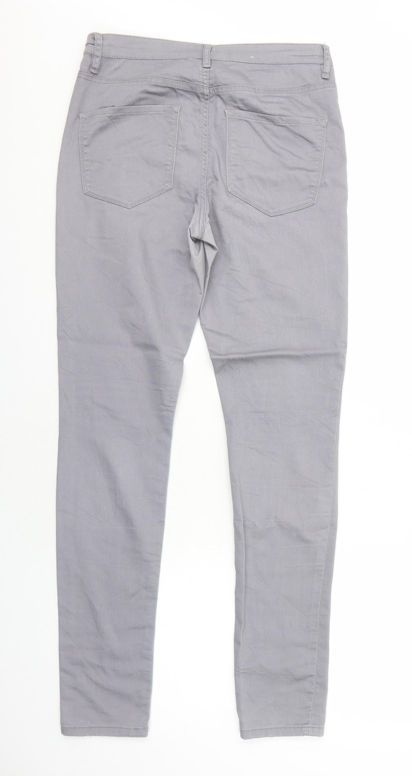 MIla Womens Grey Cotton Skinny Jeans Size 12 Regular Zip