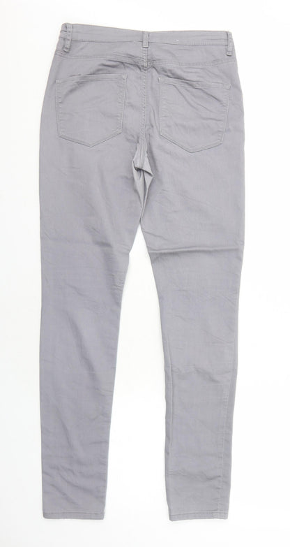 MIla Womens Grey Cotton Skinny Jeans Size 12 Regular Zip
