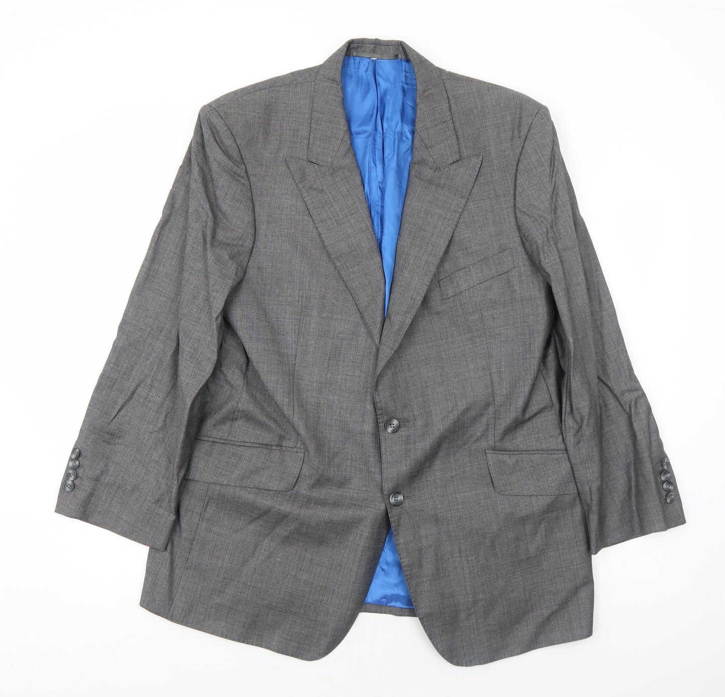 Wilkinson Bespoke Mens Grey Polyester Jacket Blazer Size 44 Regular