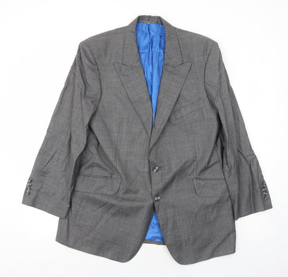 Wilkinson Bespoke Mens Grey Polyester Jacket Blazer Size 44 Regular