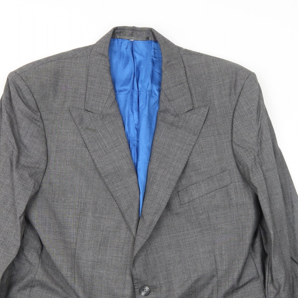 Wilkinson Bespoke Mens Grey Polyester Jacket Blazer Size 44 Regular